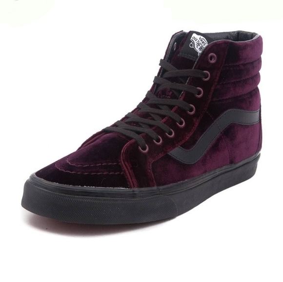 purple velvet vans high tops